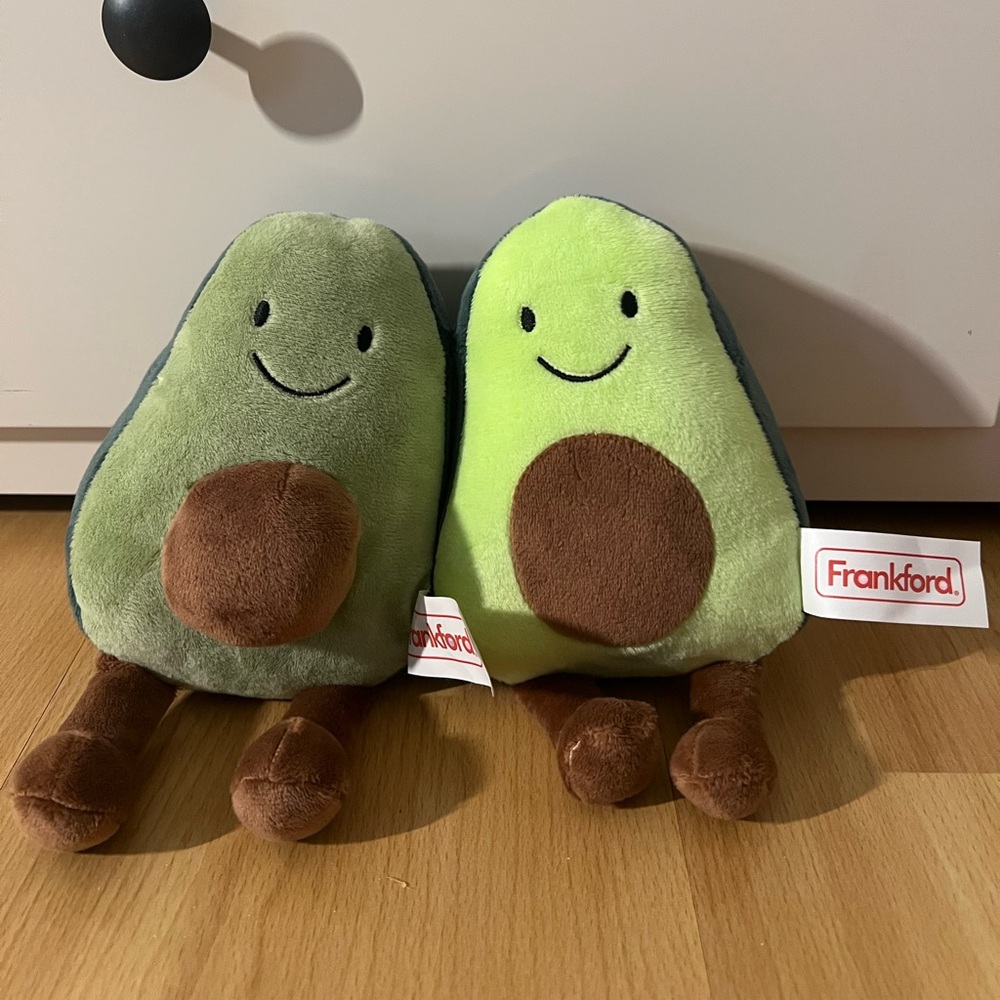 Frankford Avocado Couple Plush Set – Cute Kawaii Decor Stuffed Toys (No Candy)